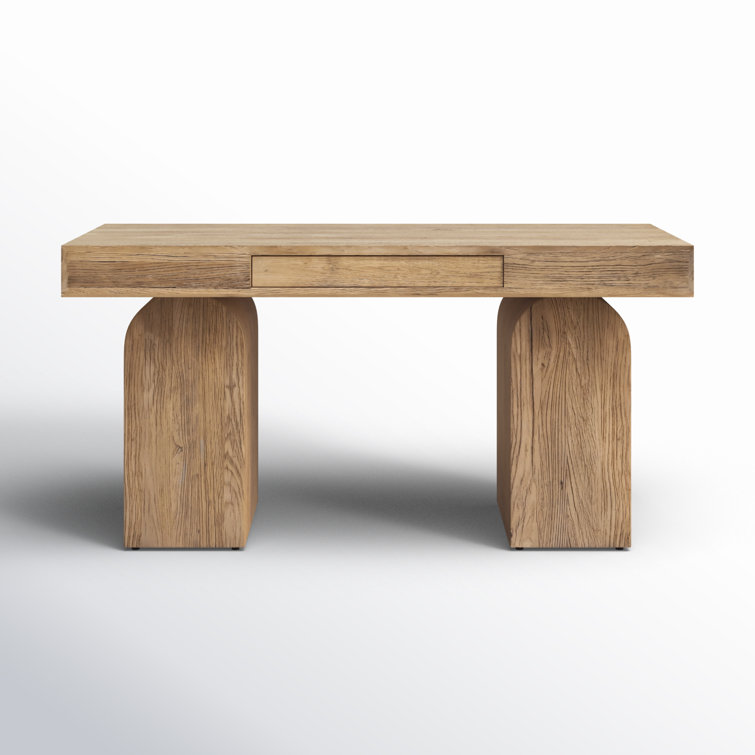 Contemporary Elm 60'' Natural Home Office Desk with Drawer