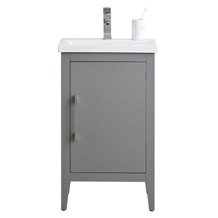 20'' Cashmere Gray Single Bathroom Vanity with Ceramic Top