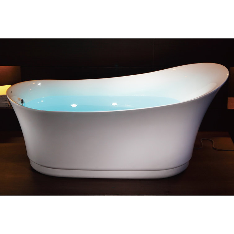 69'' White Acrylic Freestanding Air Bubble Bathtub