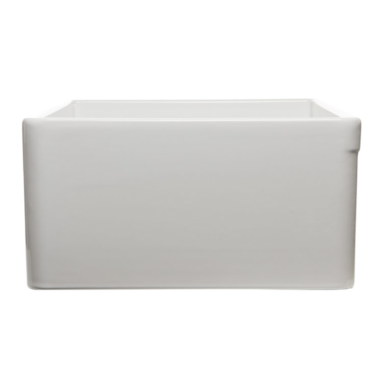 33'' White Fireclay Farmhouse Drop-In Single Bowl Sink