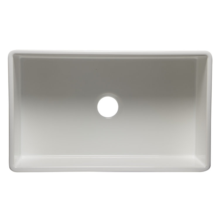 33'' White Fireclay Single Bowl Farmhouse Sink