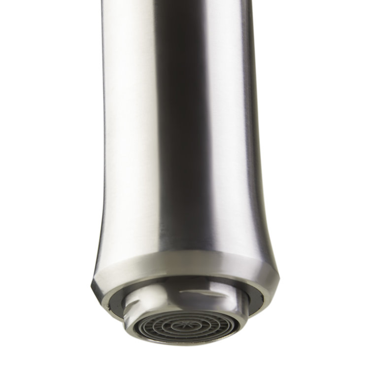 Stainless Steel Gooseneck Kitchen Faucet with Pull-out Spray