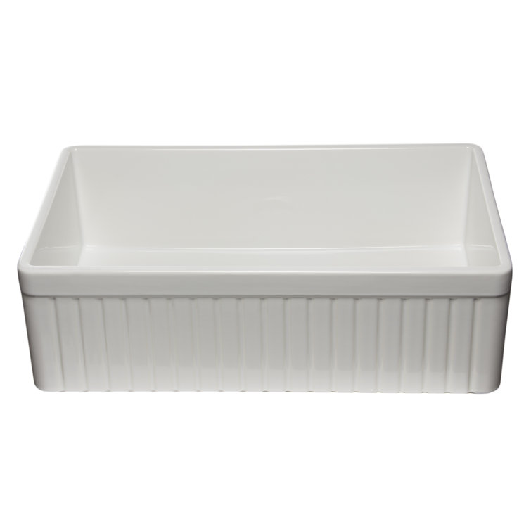 33'' White Fireclay Single Bowl Farmhouse Sink
