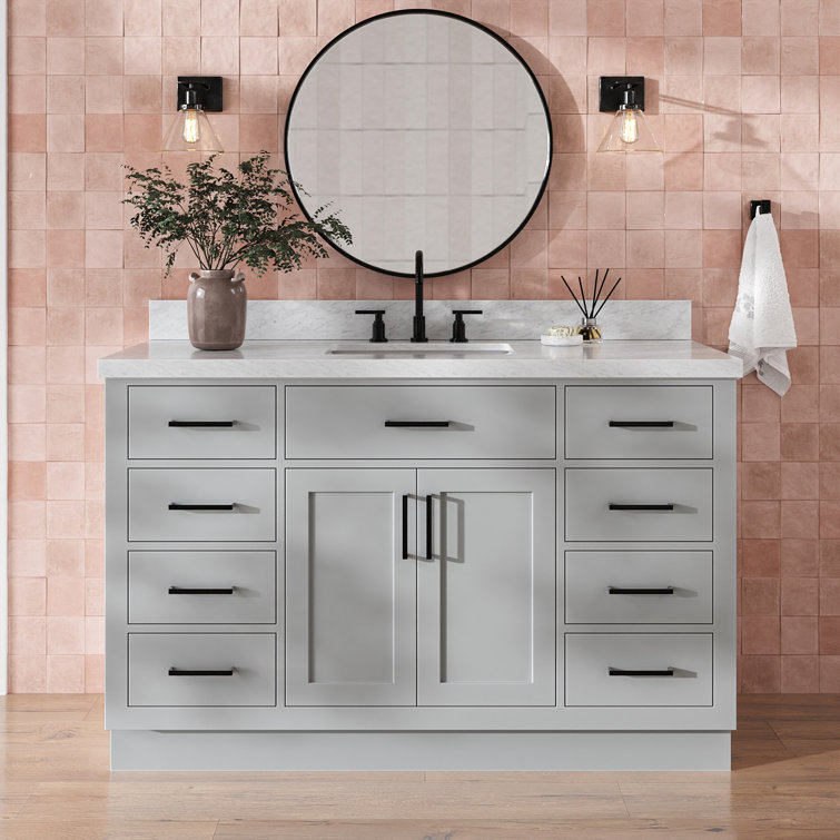 Hepburn 55" Gray Freestanding Single Basin Vanity Set