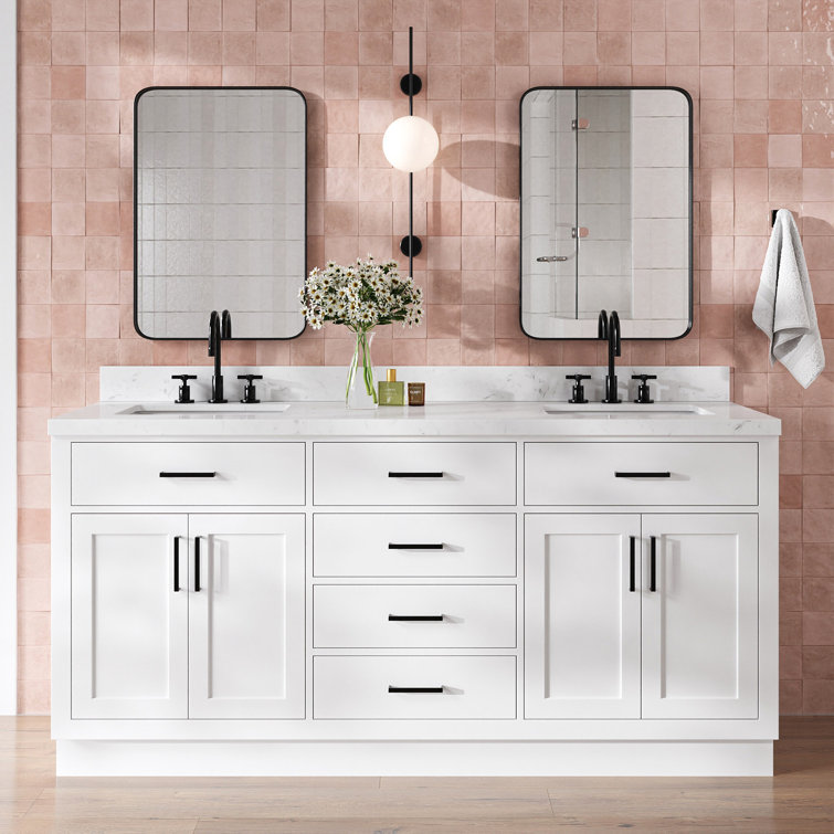 Hepburn 72" White Freestanding Double Basin Vanity Set