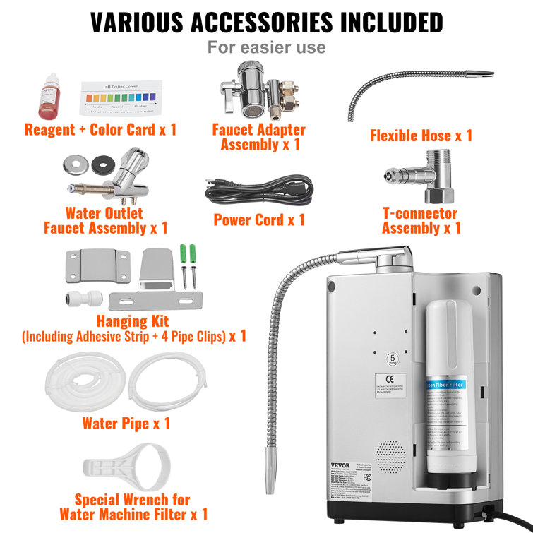 Compact Silver Alkaline Water Ionizer with LCD Display