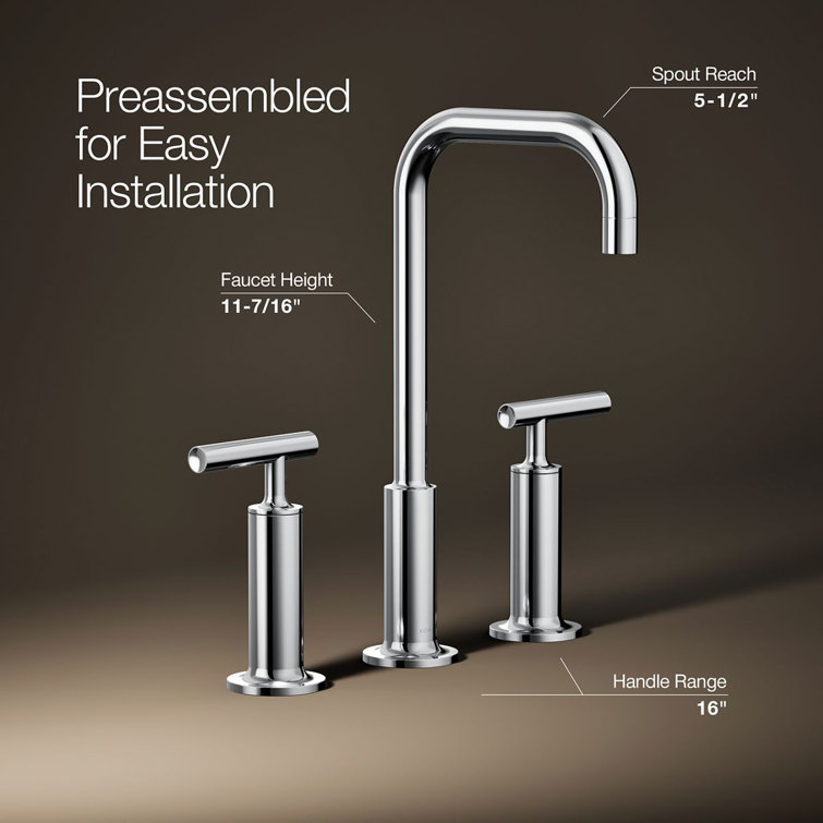 Purist Polished Chrome Double Handle Widespread Bathroom Faucet