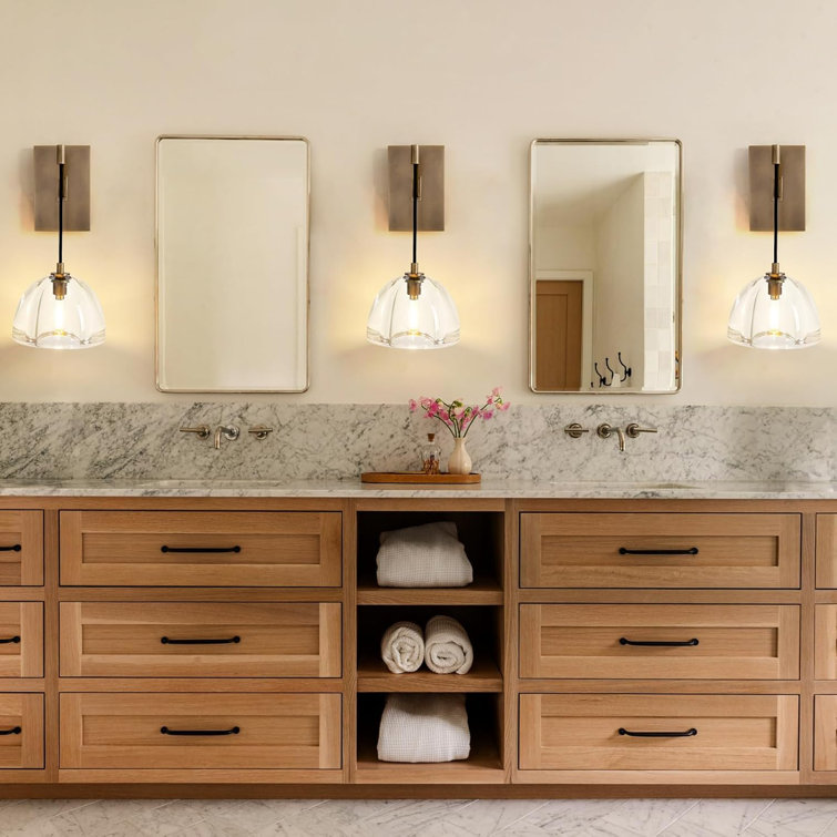Matte Black Crystal Hemisphere Wall Sconce Set of Two