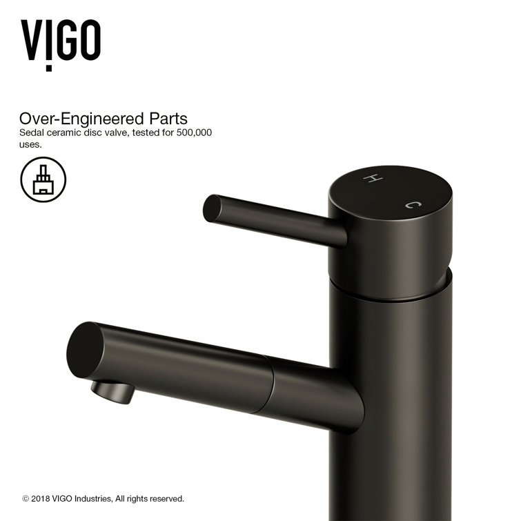 Matte Black Brass Single Hole Bathroom Faucet with Push Tilt Handle