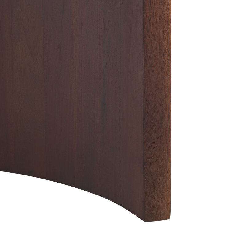 Elegant Dark Brown Acacia Wood and Travertine Coffee Table