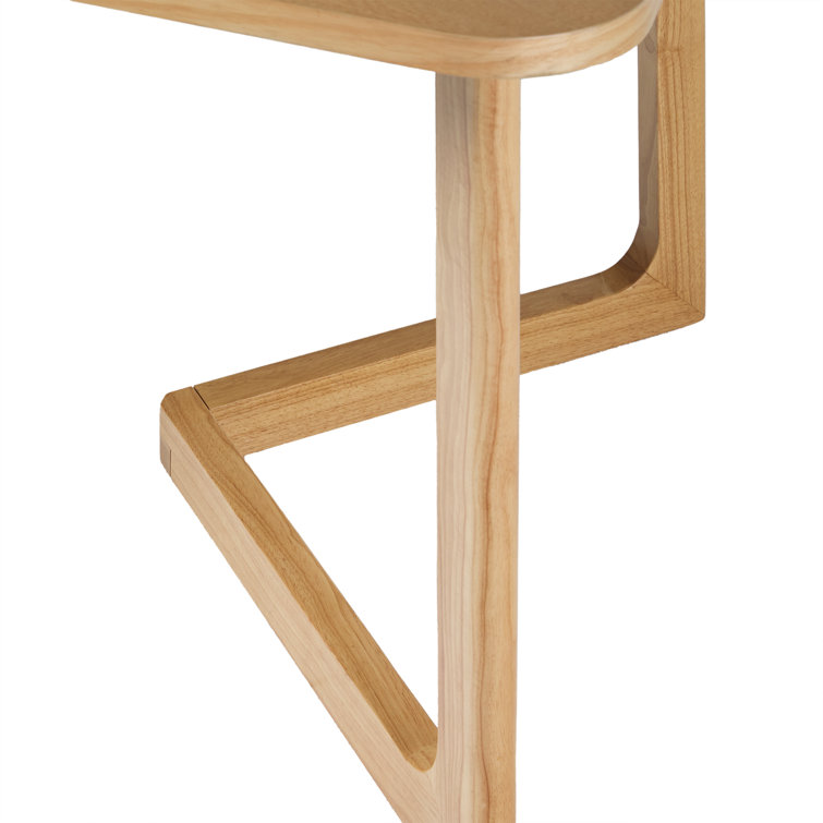 Natural Solid Wood Rectangular Dining Table with Geometric Legs