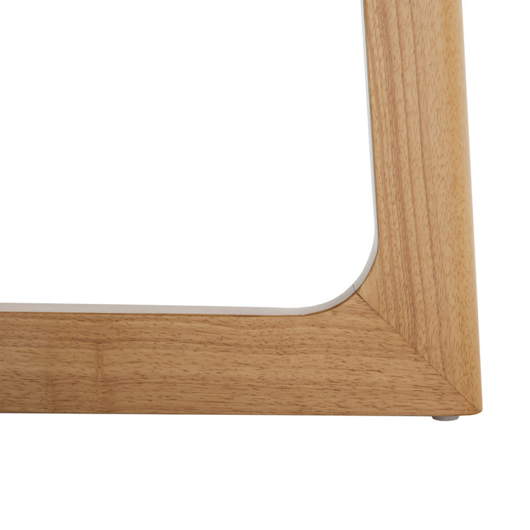 Natural Solid Wood Rectangular Dining Table with Geometric Legs