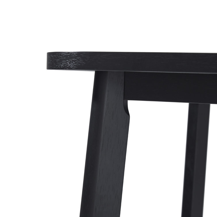 Modern Black Rectangular Wood Dining Table for Six