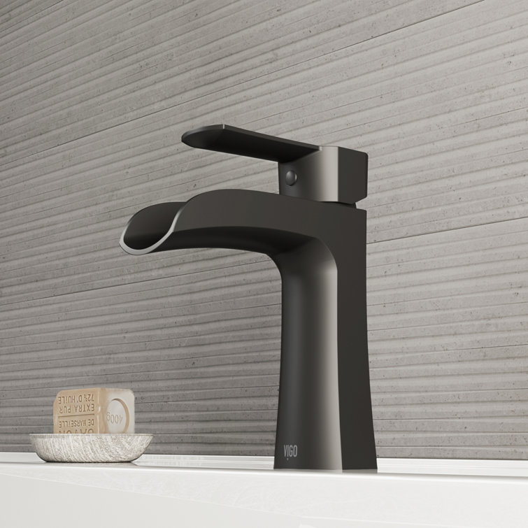 Paloma 6 3/4" Matte Black Brass Single Hole Bathroom Faucet