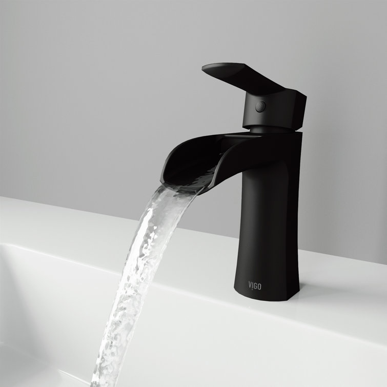 Paloma 6 3/4" Matte Black Brass Single Hole Bathroom Faucet
