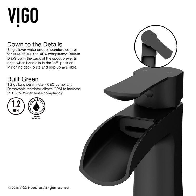 Paloma 6 3/4" Matte Black Brass Single Hole Bathroom Faucet