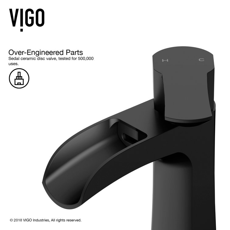 Paloma 6 3/4" Matte Black Brass Single Hole Bathroom Faucet