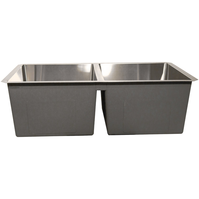 Pro Series 32'' Brushed Satin Stainless Steel Double Bowl Undermount Kitchen Sink