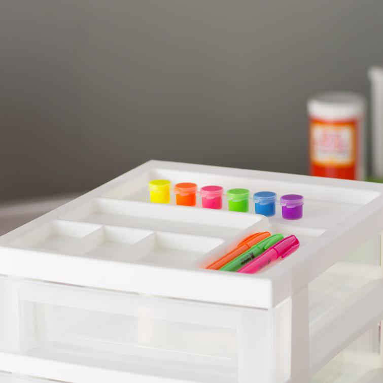 White Clear 10-Drawer Plastic Rolling Storage Cart