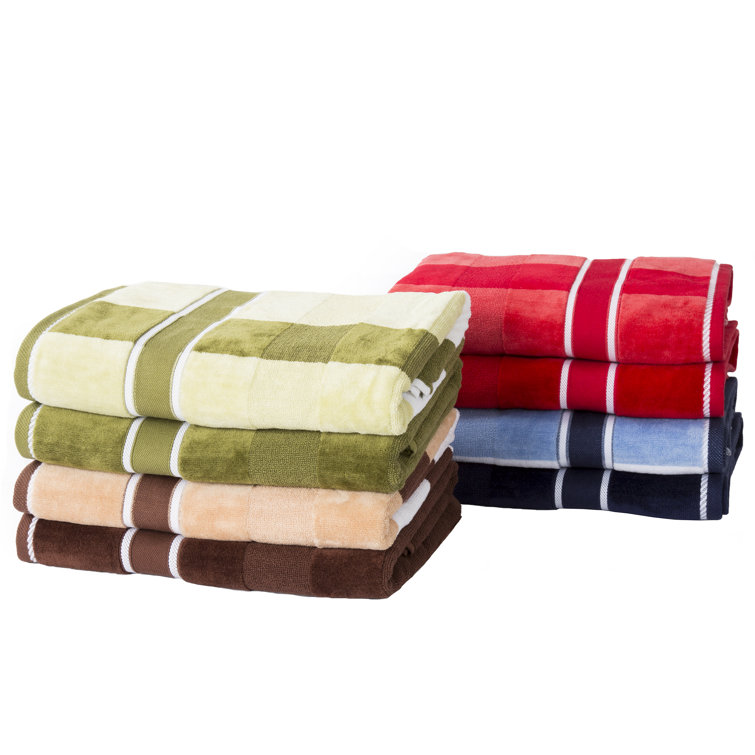 Luxurious Red Cotton Velour 6-Piece Towel Set