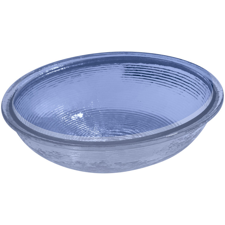 Translucent Sapphire Glass Undermount Bathroom Sink