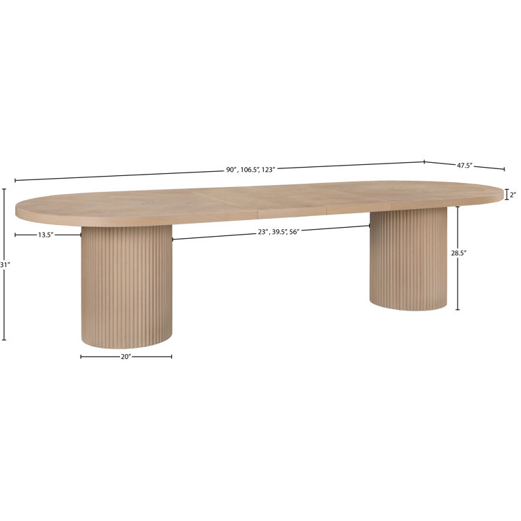 Ivona Natural Oak Extendable Oval Dining Table