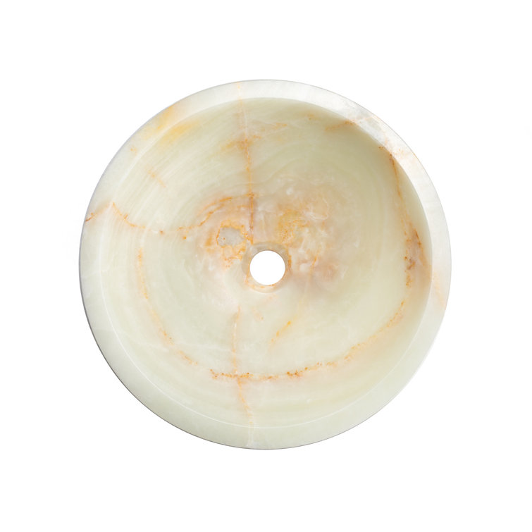 Eden White Onyx 16.5'' Circular Stone Bathroom Sink