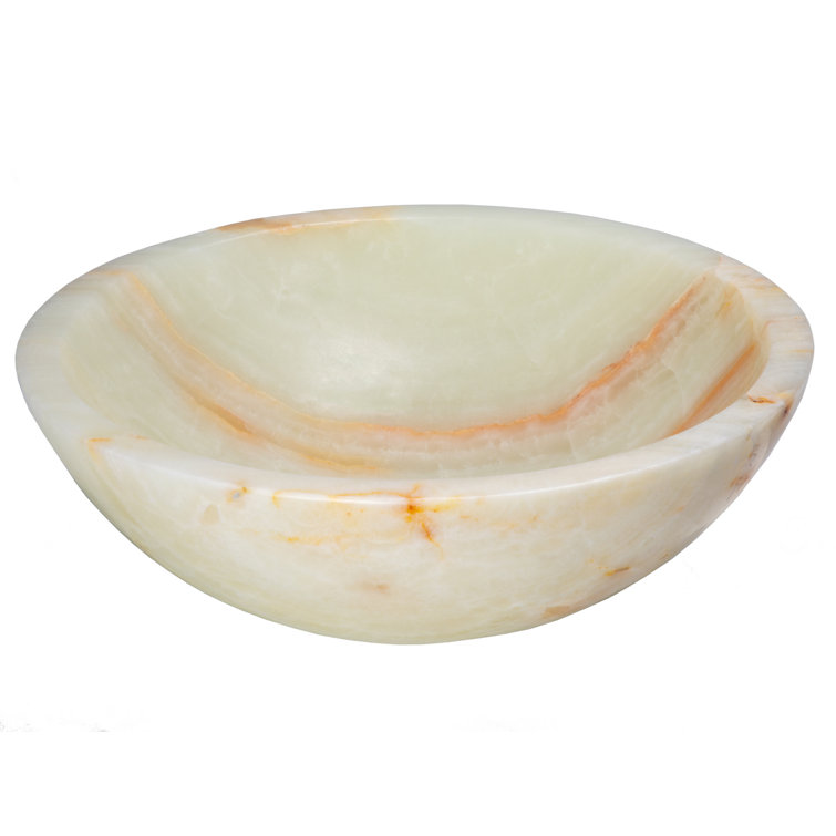 Eden White Onyx 16.5'' Circular Stone Bathroom Sink