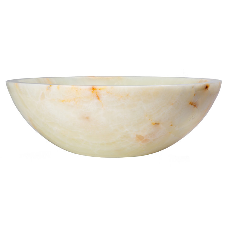 Eden White Onyx 16.5'' Circular Stone Bathroom Sink