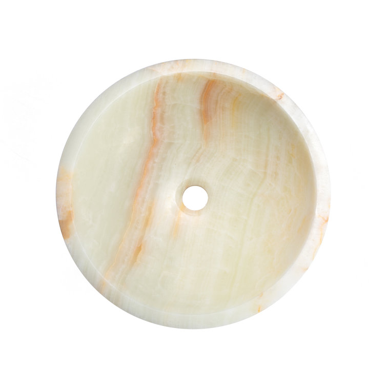 Eden White Onyx 16.5'' Circular Stone Bathroom Sink