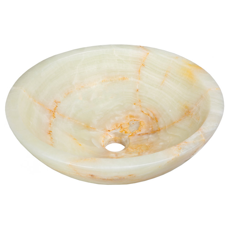 Eden White Onyx 16.5'' Circular Stone Bathroom Sink