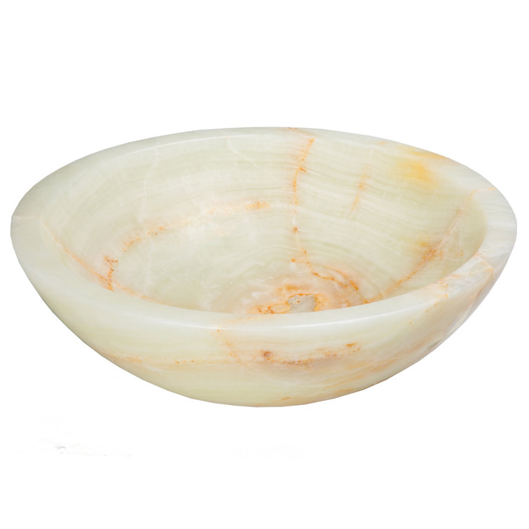 Eden White Onyx 16.5'' Circular Stone Bathroom Sink