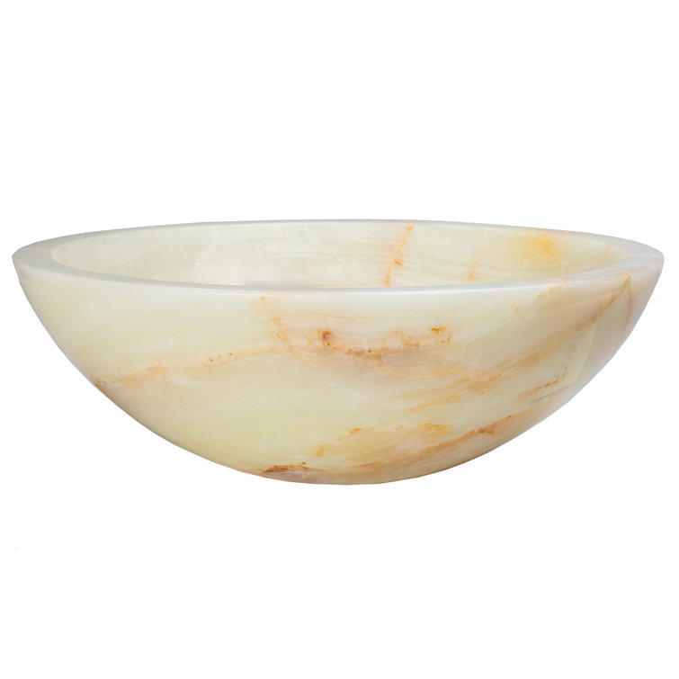 Eden White Onyx 16.5'' Circular Stone Bathroom Sink