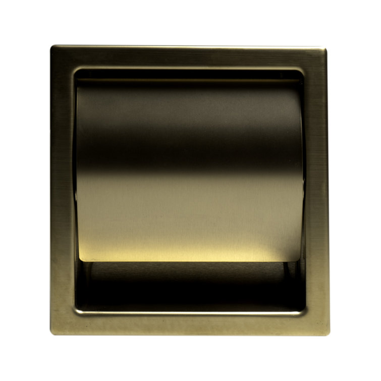 Brushed Gold Stainless Steel Recessed Toilet Paper Holder