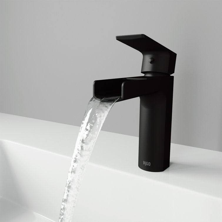 Matte Black Single-Hole Bathroom Faucet with Brass Construction