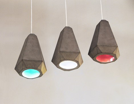 White Concrete Single Pendant Light with Adjustable Length