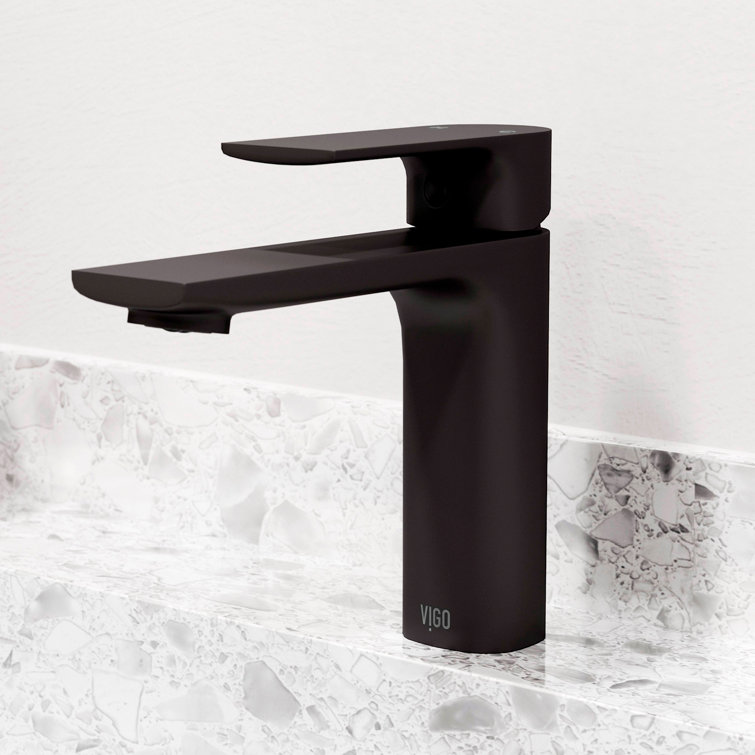 Matte Black Brass Single Handle Bathroom Faucet