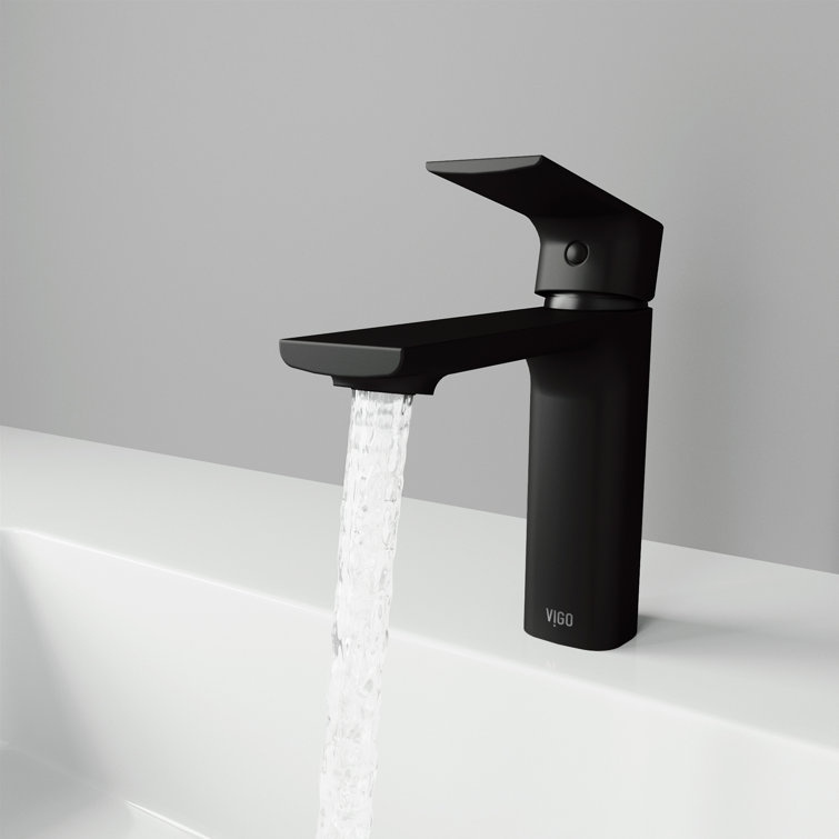 Matte Black Brass Single Handle Bathroom Faucet