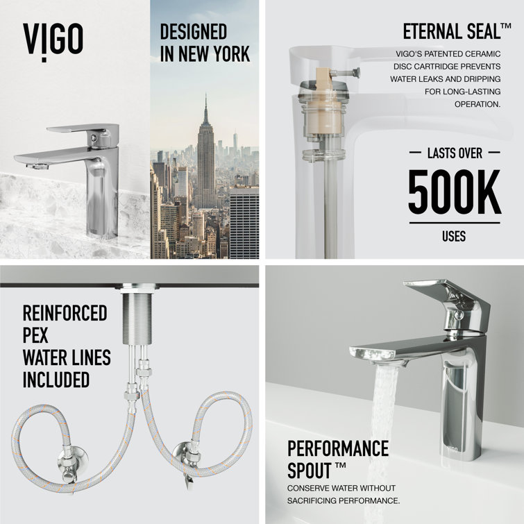 Davidson Modern Black and Chrome Brass Bathroom Faucet