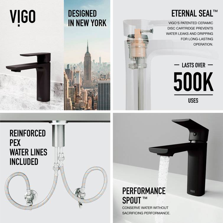 Matte Black Brass Single Handle Bathroom Faucet