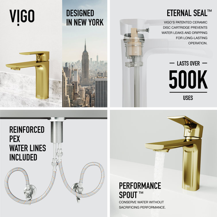 Davidson Sleek 6.5" Single Hole Brushed Nickel Bathroom Faucet