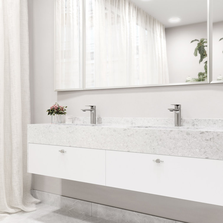 Davidson Modern Black and Chrome Brass Bathroom Faucet