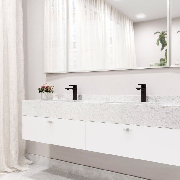 Matte Black Brass Single Handle Bathroom Faucet