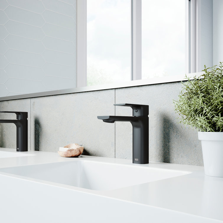 Matte Black Brass Single Handle Bathroom Faucet