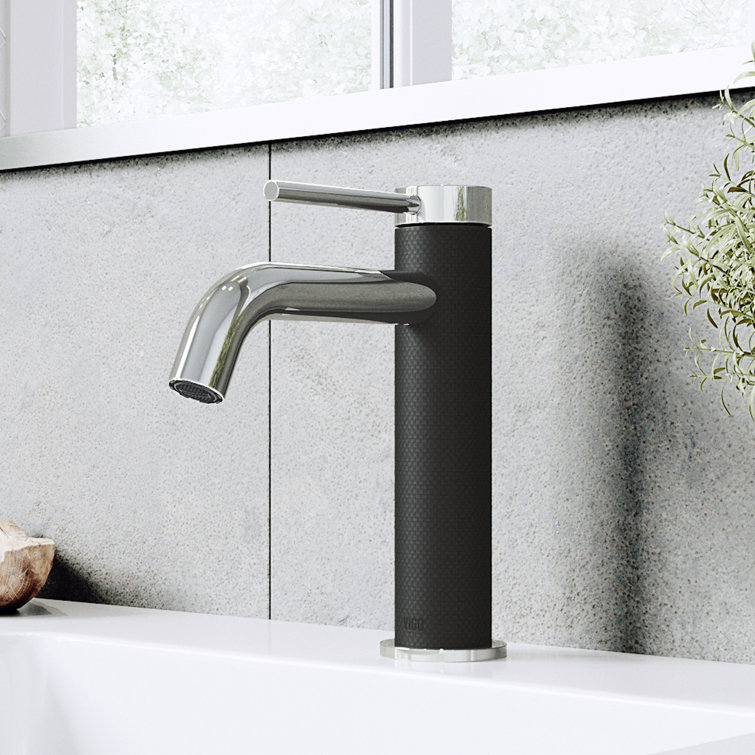 Madison Single Hole Brass Bathroom Faucet in Black and Nickel