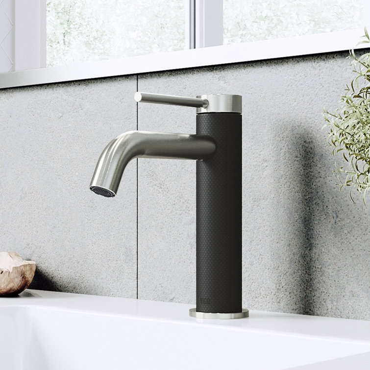 Madison Single Hole Brass Bathroom Faucet in Black and Nickel
