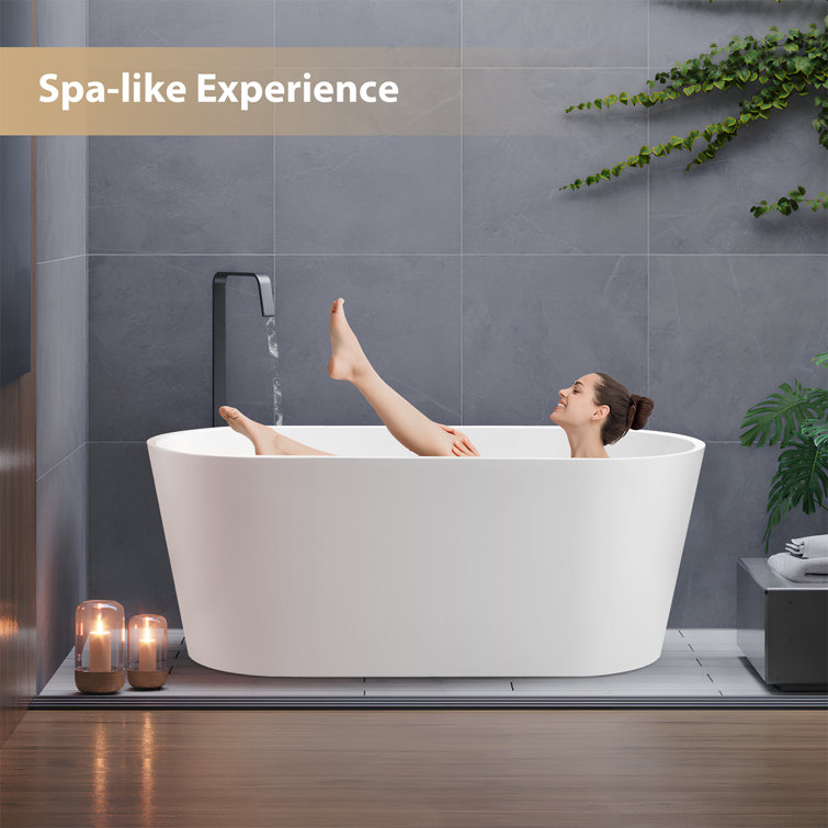 Iris 54" White Acrylic Freestanding Soaking Bathtub