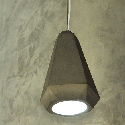 White Concrete Single Pendant Light with Adjustable Length