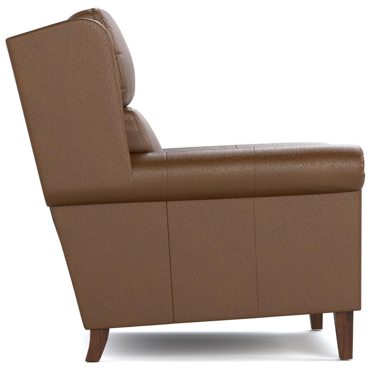Selvano Bark Genuine Leather Small Roll Arm Chair