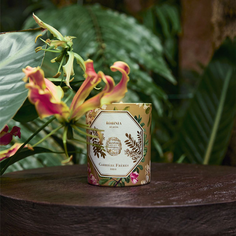 Floral Multi-Color Acacia Scented Candle with Words